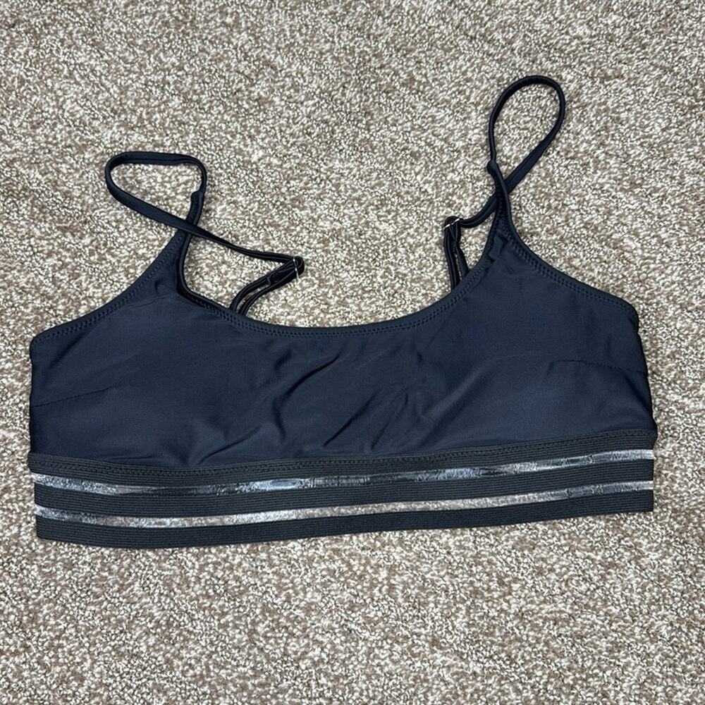 Women's Black Mesh High Waisted Bikini Set Two Piece Swimsuit Size Large NWT - Picture 2 of 6